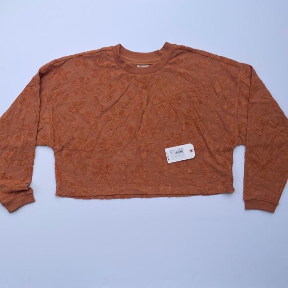 Billabong Loosen Up Set- Sweatshirt & Shorts | Size S/M | Burnt Orange/Toffee - Picture 2 of 12